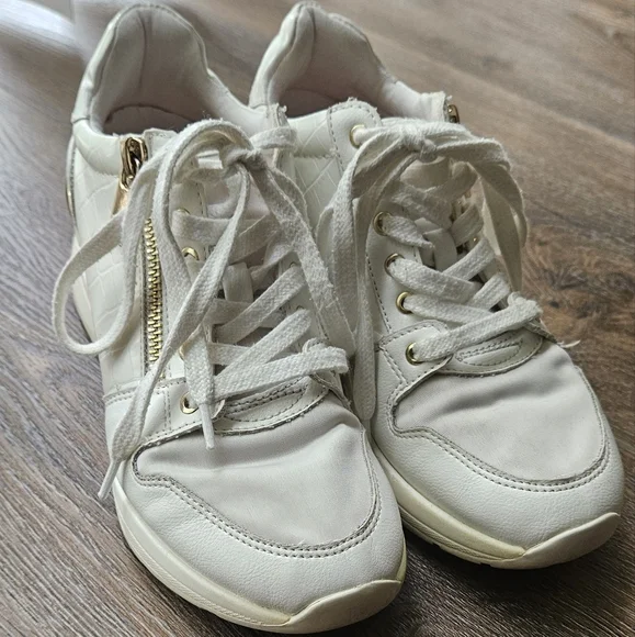ALDO Women's White Wedge Sneakers - Picture 7 of 14